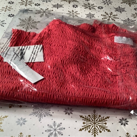 ABOUND Womens Cringed On/Off Shoulder Top In Watermelon Size XL - Picture 5 of 7